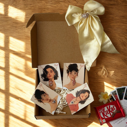 Set of 4 Rose Gold Fashion Pendant Set – Cute, Classy & Meaningful + Gifting Extras