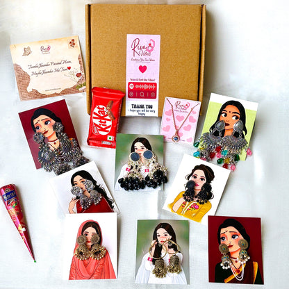 Jewelry & Love Hamper – Jhumkas, Evil Eye Pendant & More