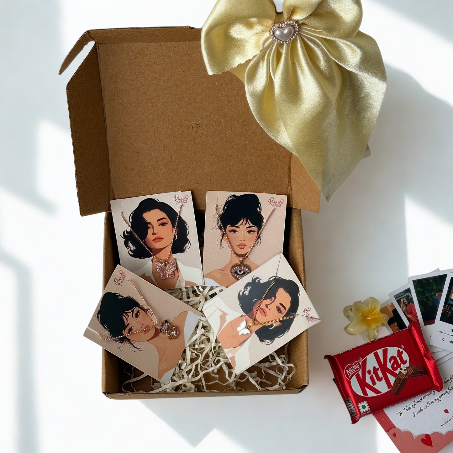 Wrapped With Love – Set of 4 unique fashion pendants + Custom Surprises