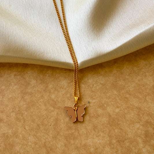 Korean Gold Butterfly Necklace