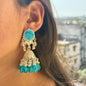 Silver-Plated Jhumka Blue