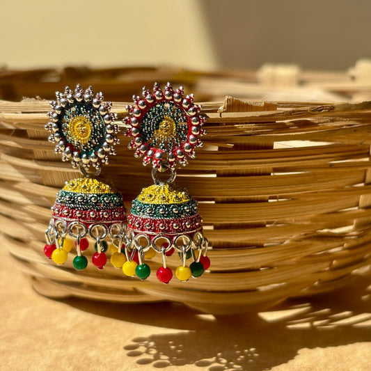 Multicoloured Jhumka With beads