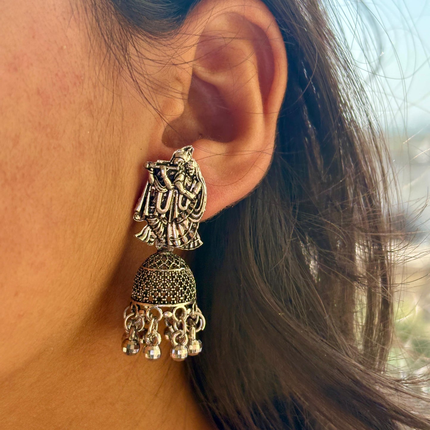 Traditional Silver Jhumka