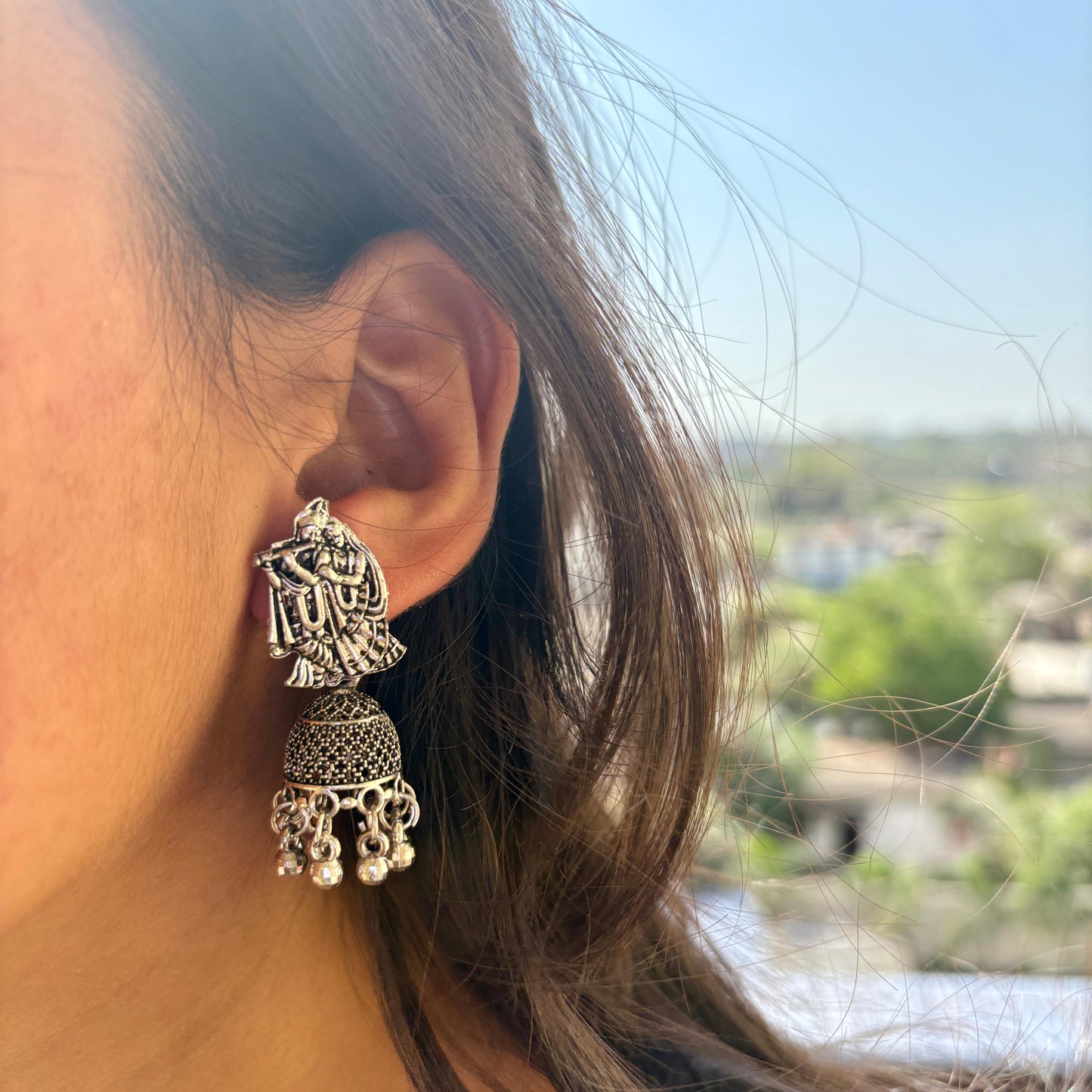 Traditional Silver Jhumka
