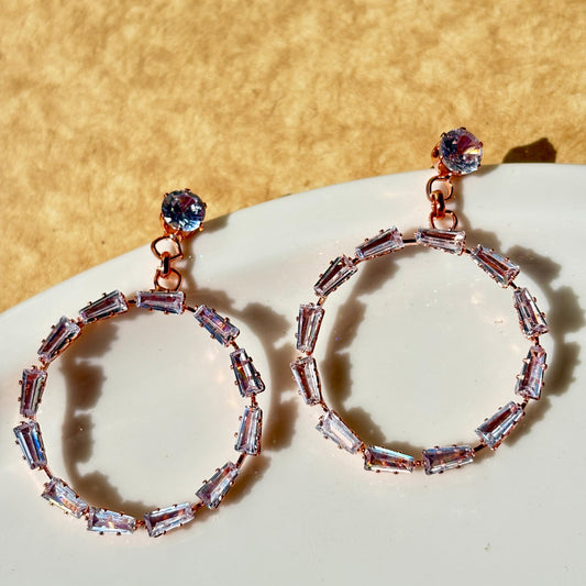 Rose Gold Round-Shaped Earrings