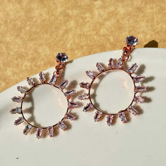 Rose Gold Round-Shaped Earrings