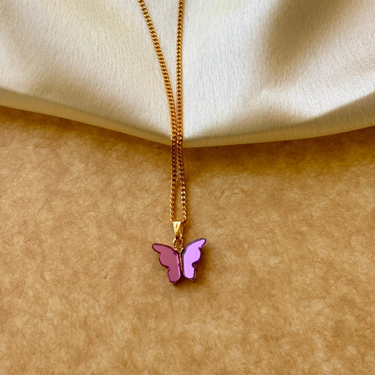 Korean Gold Butterfly Necklace
